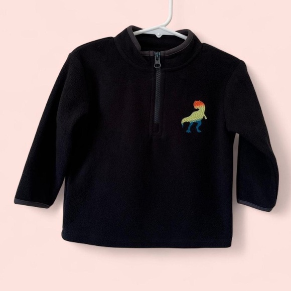 18 Month Cat & Jack 3/4 Zip Up Cozy & Soft Pullover Dinosaur Fleece - Picture 1 of 8